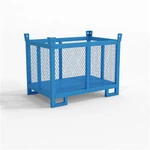 Cage empilable de conteneur de palette de stockage de fil métallique d'entrepôt fixe
